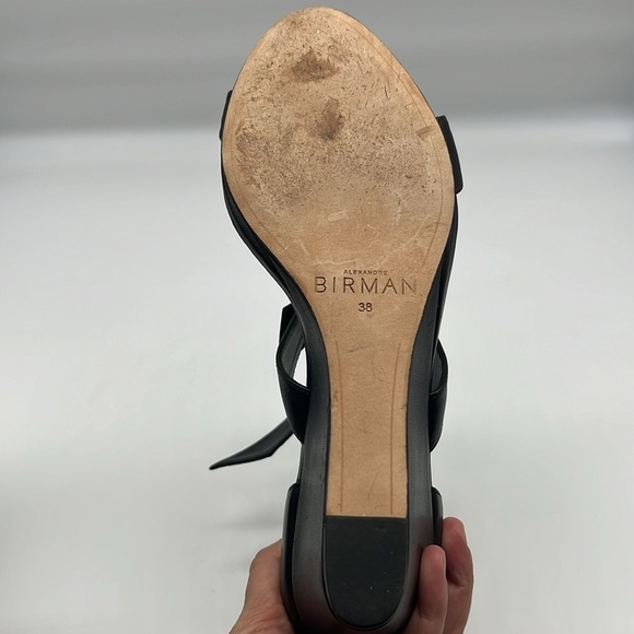 Alexandre Birman - Lolita Giana Anabela Black Leather Bow Embellished Wedge 38 - Picture 13 of 15